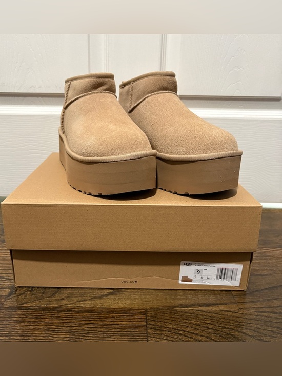 UGG Shoes - UGG Platform Slip-On Boots in Tan Suede